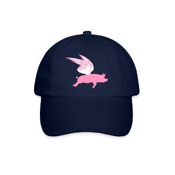 Wenn Fliegende Flügel Flug Schweine Fliegen können - Baseballkappe - Blau/Blau - Vorne