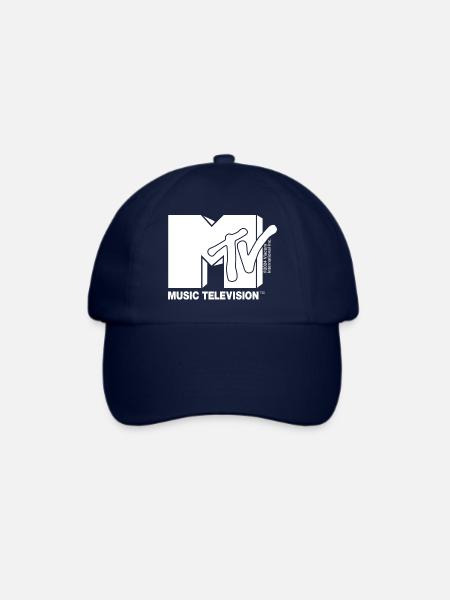 MTV Music Television Logo In Schwarz-Weiß - Baseballkappe - Blau/Blau