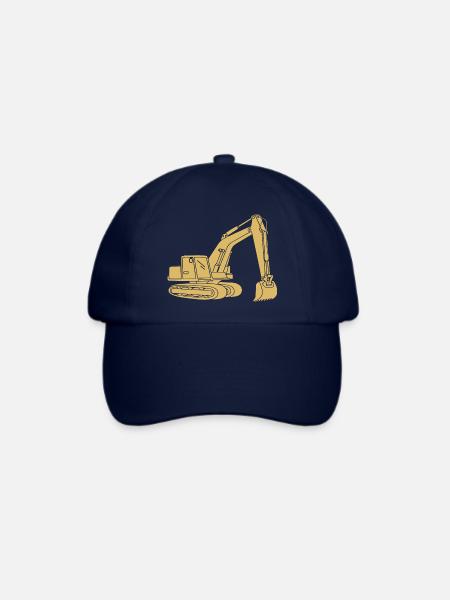 Bagger Silhouette Baugeräteführer Tiefbau - Baseballkappe - Blau/Blau