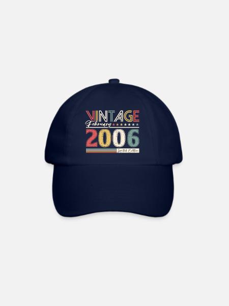 18. Geburtstag Vintage Februar Jahrgang 2006 - Baseballkappe - Blau/Blau