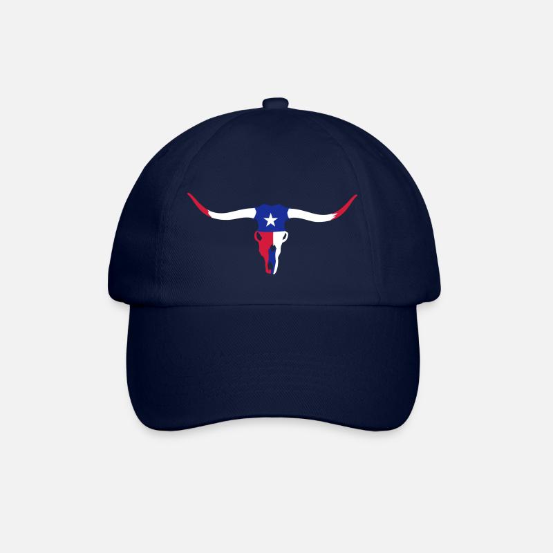 texas longhorn skull / Rinderschädel (3c) - Baseballkappe - Blau/Blau