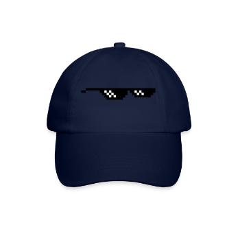 geek brille pixel internet meme spaß - Baseballkappe - Blau/Blau - Vorne