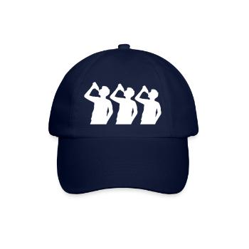 Silhouette 3 Freunde Bier - Baseballkappe - Blau/Blau - Vorne