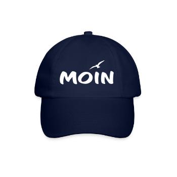 Moin mit Möwe weiß - Baseballkappe - Blau/Blau - Vorne
