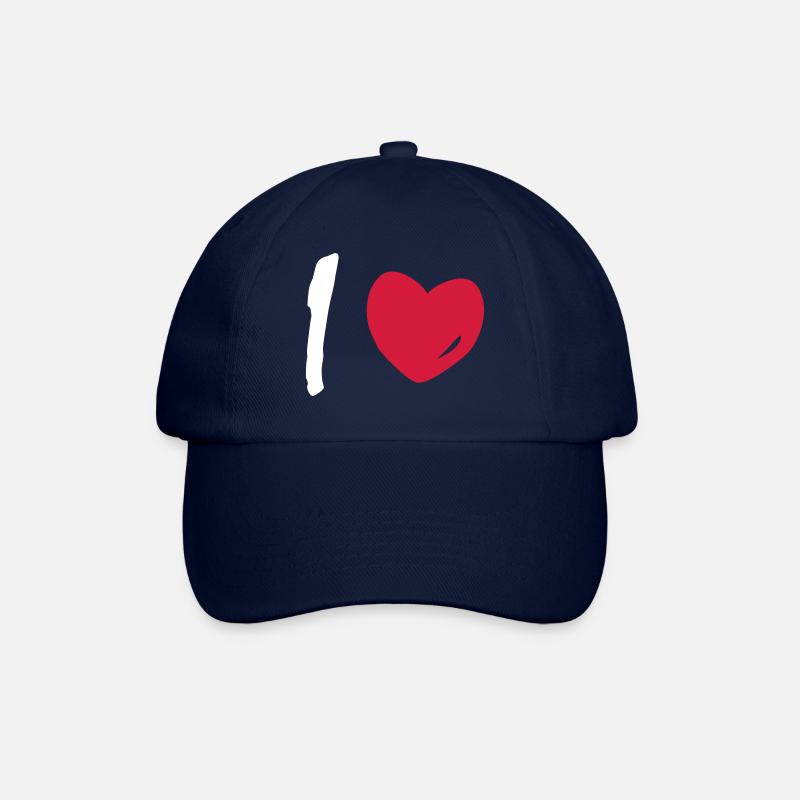 I love - Baseballkappe - Blau/Blau