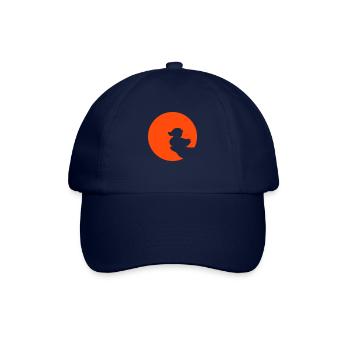 Ente sitzt Mond nachts Klippe Werwolf heulen Wolf - Baseballkappe - Blau/Blau - Vorne