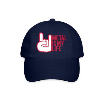 Metal Is My Life Hard Rock Hörner Comic Handgeste - Baseballkappe - Blau/Blau - Vorne