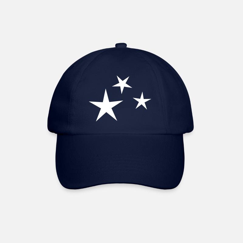 Drei Sterne Akzent - Baseballkappe - Blau/Blau