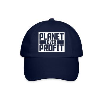 planet over profit quote - Baseball Cap - blue/blue - Front