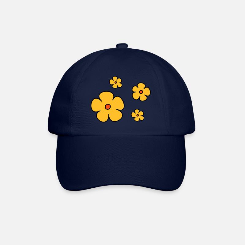 Blumen dreifarbig - Baseballkappe - Blau/Blau