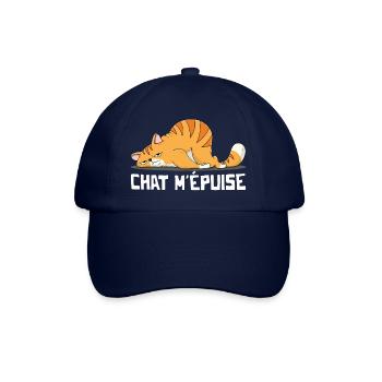 Chat m'épuise Cadeau Humour Chat Chaton - Casquette classique - bleu/bleu - Devant
