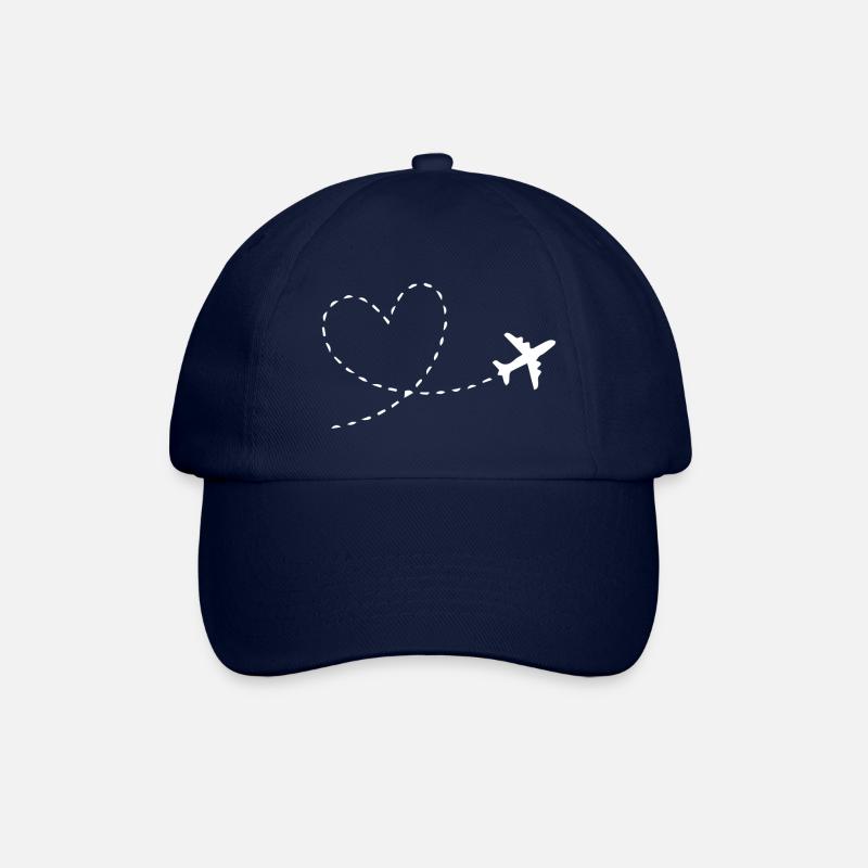 Pilot Flugzeug Herz Liebe - Baseballkappe - Blau/Blau