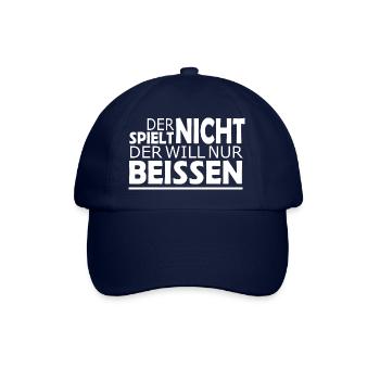 Spielt nicht der will nur beissen, Hund, Hunde - Baseballkappe - Blau/Blau - Vorne