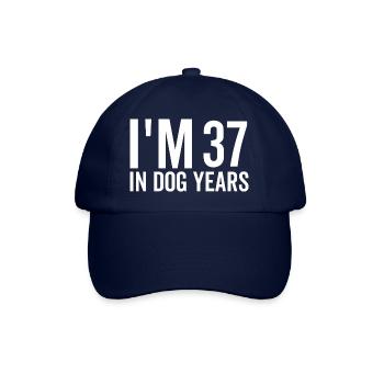 Ich bin 37 in Hundejahren - Baseballkappe - Blau/Blau - Vorne
