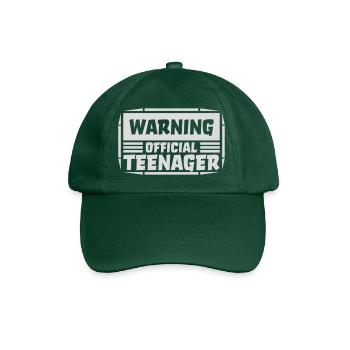 warning official teenage quote - Baseball Cap - bottle green - Front