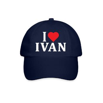 Name T-Shirt I love Ivan T-Shirt Geschenkidee - Baseballkappe - Blau/Blau - Vorne