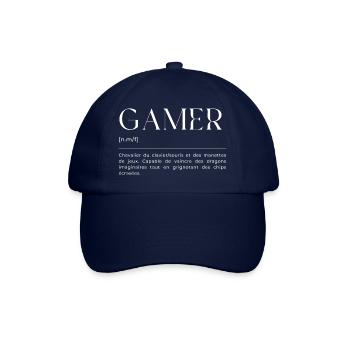 Gamer: Définition Drôle - Cadeau Humour gamer - Casquette classique - bleu/bleu - Devant