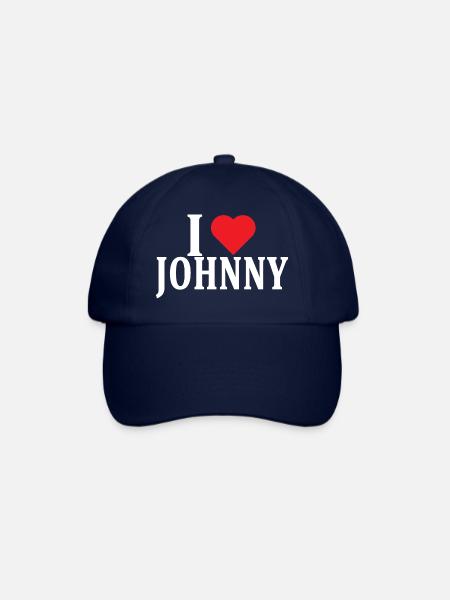 nom t-shirt J’aime Johnny t-shirt idée cadeau - Casquette classique - bleu/bleu