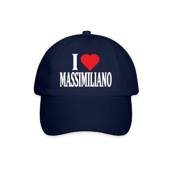 t-shirt I love Massimiliano t-shirt gift idea - Baseball Cap - blue/blue - Front