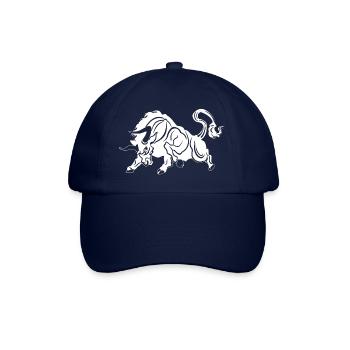 Stier Stierkopf Kopf Logo Steak Beast Gym Horn - Baseballkappe - Blau/Blau - Vorne