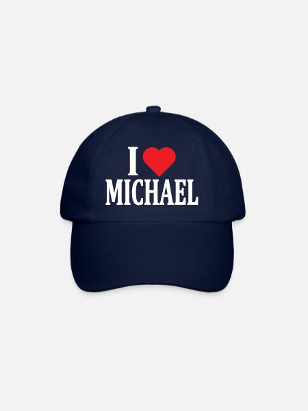 T-Shirt Ich liebe Michael T-Shirt Geschenkidee - Baseballkappe - Blau/Blau