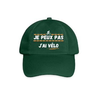 Je peux pas j'ai vélo - Casquette classique - vert bouteille - Devant