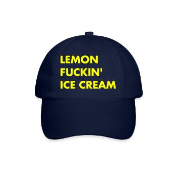 Zitronen Eis - gelber Schriftzug - Baseballkappe - Blau/Blau - Vorne