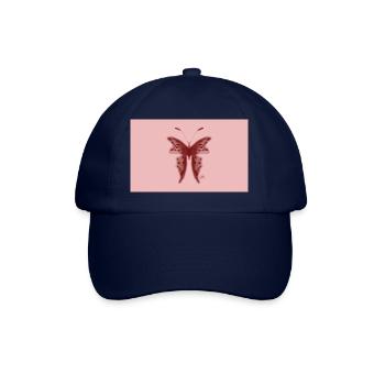 Rosa-Schmetterling- für junge mit Styl - Baseballkappe - Blau/Blau - Vorne