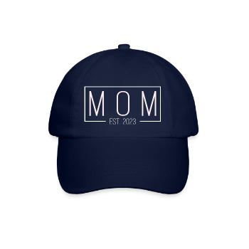 Mom established 2023 white - Baseball Cap - blue/blue - Front