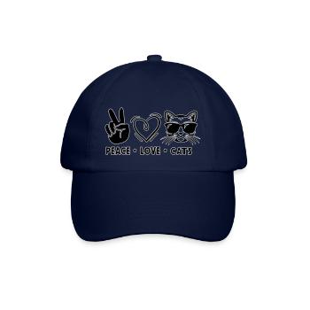 Peace Love Cats - Baseball Cap - blue/blue - Front