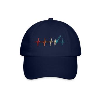 Kettensäge Herzschlag Holzfäller Holz Stabschläger - Baseballkappe - Blau/Blau - Vorne