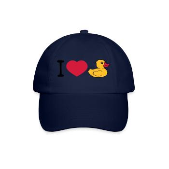 love i love heart squeaky duck rubber duck bath duck - Baseball Cap - blue/blue - Front
