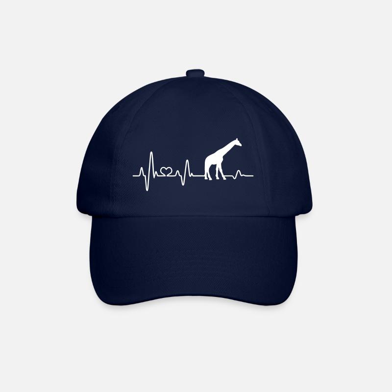 Giraffe Herzschlag Afrika Tier Pulsschlag Giraffen - Baseballkappe - Blau/Blau