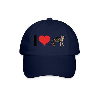 J’aime les chats domestiques - Autocollant pour animaux de compagnie - Casquette classique - bleu/bleu - Devant
