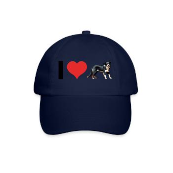 i Love Australian Shepherd - Pet Dog Design - Baseballkappe - Blau/Blau - Vorne