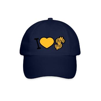 coeur dollar j'aime amour symbole signe argent riche - Casquette classique - bleu/bleu - Devant