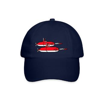 2 Militär U-Boote Schießen Torpedo Raketen Angriff - Baseballkappe - Blau/Blau - Vorne