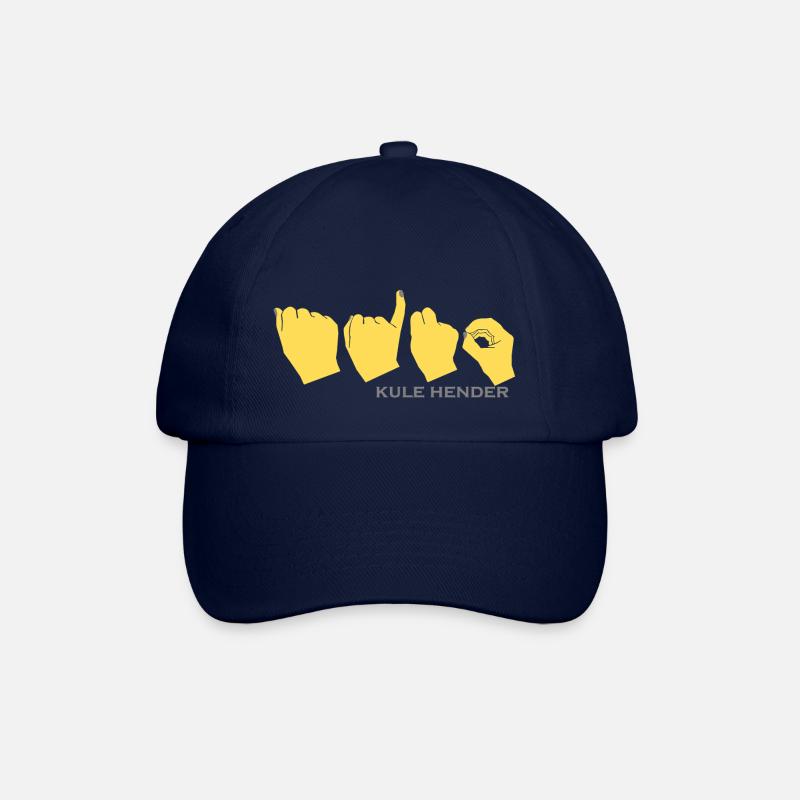 Aino de couleur jaune moutarde - Casquette classique - bleu/bleu