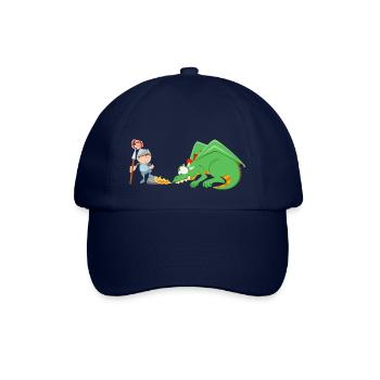 Ritter und Drache - Baseballkappe - Blau/Blau - Vorne