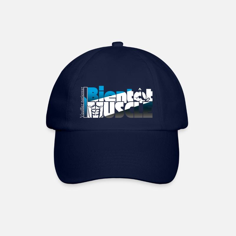 Bald muskulös, bitte warten - Baseballkappe - Blau/Blau