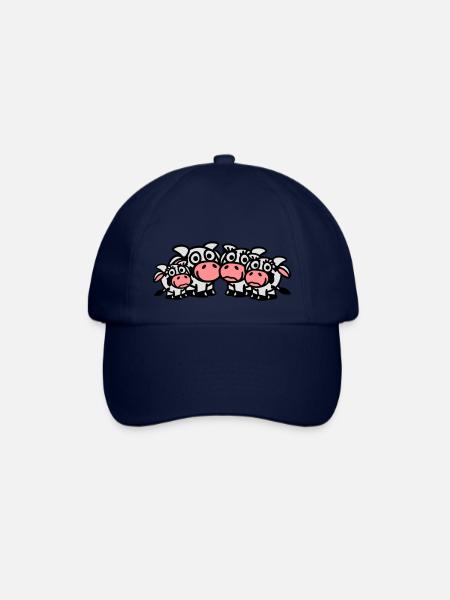 cow_family_with_two_girls_3c - Casquette classique - bleu/bleu