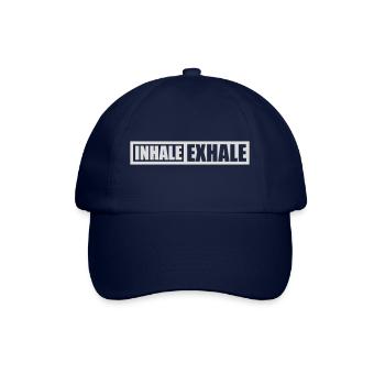 inhale exhale yoga Zitat - Baseballkappe - Blau/Blau - Vorne