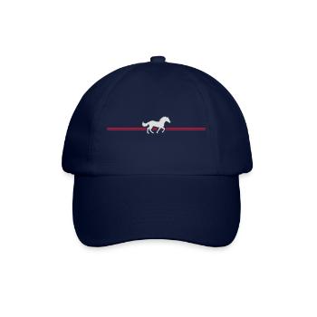 Streifen Linie Rennendes Pferd - Baseballkappe - Blau/Blau - Vorne