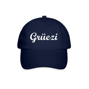 Grüzi Schweiz Begrüßung Lustiger Text - Baseballkappe - Blau/Blau - Vorne
