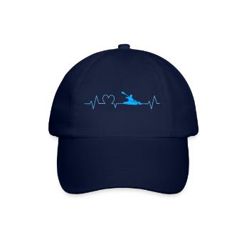 Kayak Heartbeat Gift for Kayaker - Baseball Cap - blue/blue - Front