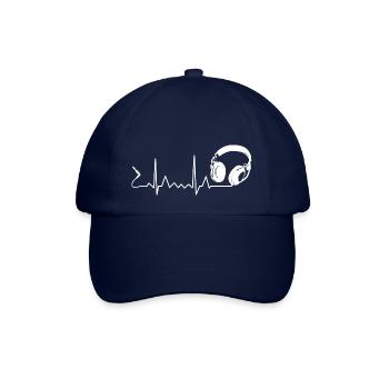 Kopfhörer Herzschlag Puls Beat EKG Musik - Baseballkappe - Blau/Blau - Vorne