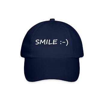 Smile - Smile - Laughter - Smiling - Cool Quote - Baseball Cap - blue/blue - Front