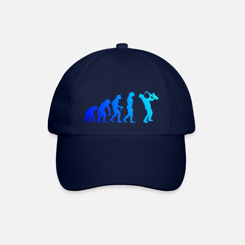 Saxophon Evolution Saxophonist Sax Herren Jungen - Baseballkappe - Blau/Blau