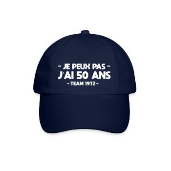 Je peux pas j'ai 50 ans - Surprise anniversaire - Casquette classique - bleu/bleu - Devant