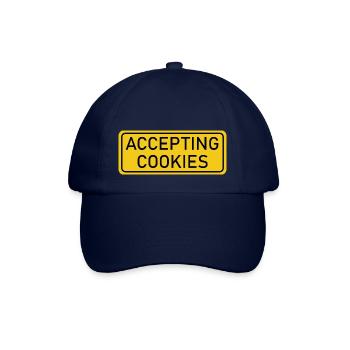 Accepting Cookies - yellow warning sign - Baseball Cap - blue/blue - Front